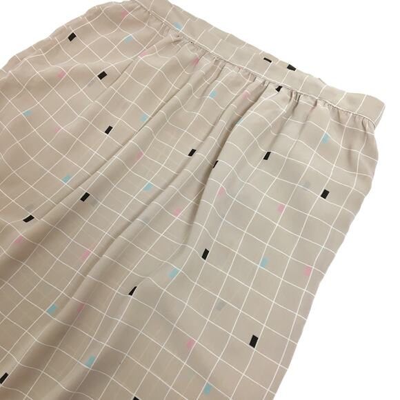 Vintage 80’s geometric semi sheer chiffon skirt Small - Picture 3 of 6